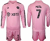 Men's Inter Miami CF #7 Mota 2023-24 Pink Home Soccer Jersey Suit,baseball caps,new era cap wholesale,wholesale hats